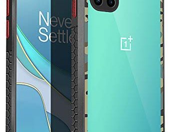 Kapa Chafer for OnePlus 8T / One Plus 8T Clear Back Case, [Military Grade Protection] Shock Proof Slim Hybrid Bumper Cover (Black)